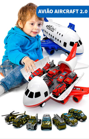 Avião de Brinquedo Aircraft com 6 Carrinhos de Brinquedo MASCULINO - INFANTIL - BRINQUEDO AVIAO 1 Dm Stores 