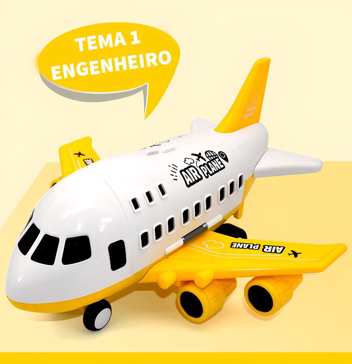 Avião de Brinquedo Aircraft com 6 Carrinhos de Brinquedo MASCULINO - INFANTIL - BRINQUEDO AVIAO 1 Dm Stores 