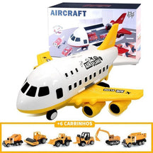 Avião de Brinquedo Aircraft com 6 Carrinhos de Brinquedo MASCULINO - INFANTIL - BRINQUEDO AVIAO 1 Dm Stores Engenheiro (Avião + 6 Carrinhos) 