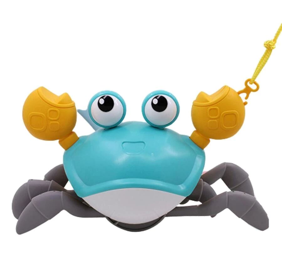 Caranguejo Interativo de Luz e Música com Desvio Automático e Recarregável - CrabFun UNISSEX - INFANTIL - BRINQUEDO CARANGUEJO 1 Dm Stores Caranguejo Azul - Com Corda 