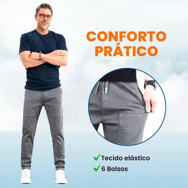 Kit 2 Calça Cargo Slim Italian - A nº 1 em Conforto MASCULINO - ROUPAS - CALÇA 10 Dm Stores 