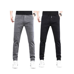 Kit 2 Calça Cargo Slim Italian - A nº 1 em Conforto MASCULINO - ROUPAS - CALÇA 10 Dm Stores Cinza+Preto 36 