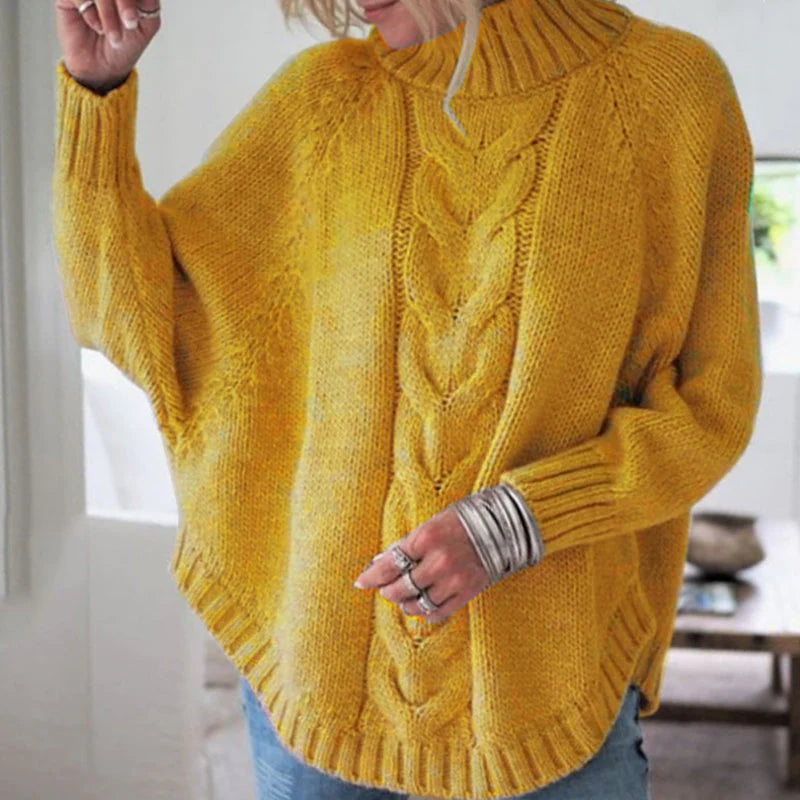 Suéter de Tricô Feminino Gola Alta | WarmStyle Roupas (Suéter Feminino 3) Dm Stores P Amarelo 
