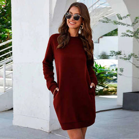 Vestido Moletom Feminino Roupas (Vestido 6) Dm Stores PP Vermelho 