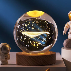 Luminária Decorativa Espacial 3D - Cosmic Glow Casa (Luminária 2) Dm Stores Baleia Luz Amarela 